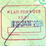 Штамп: Лаосская Народно-Демократическая республика - 018 - Выезд 19.01.2016 - Подпись <Подпись>.>